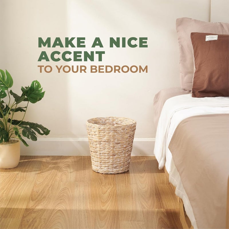 84ECO 2-Pack White Wicker Trash Cans - Image 3